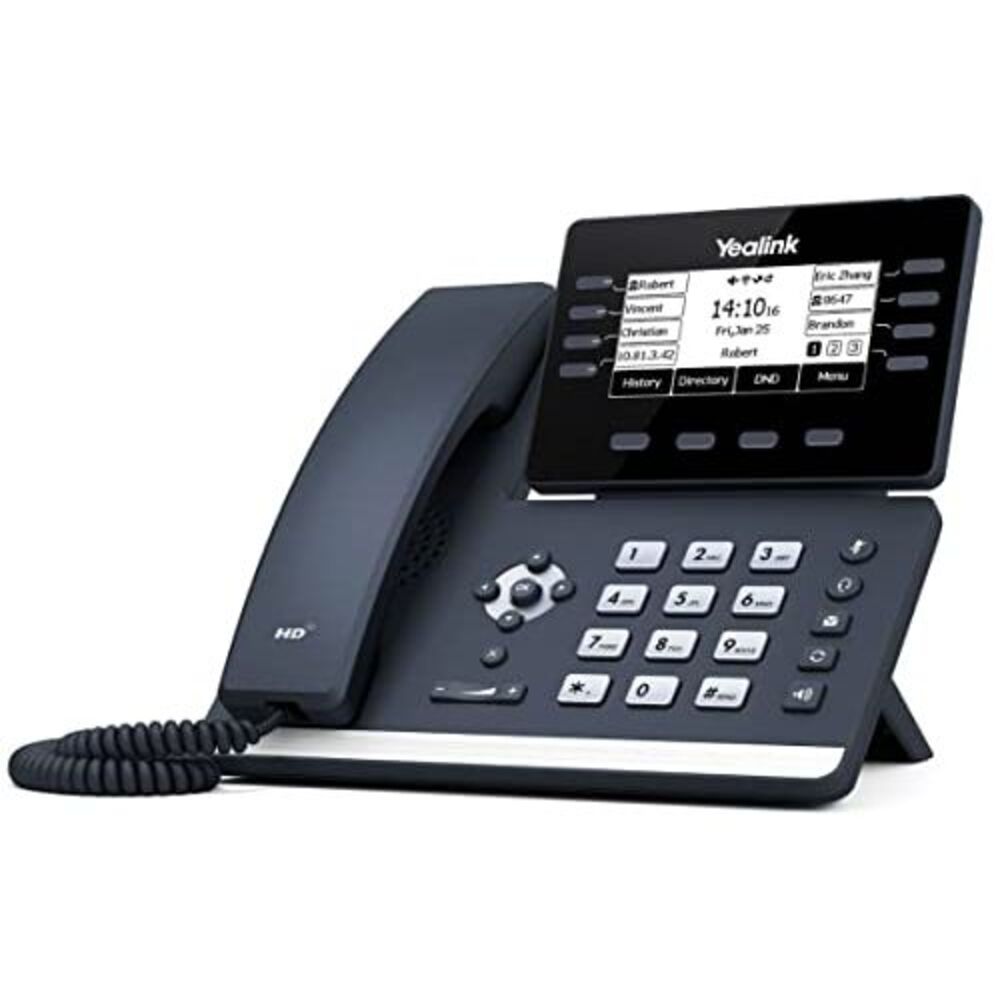 Yealink SIP-T53W T53W IP Phone, 12 VoIP Accounts. 3.7" Graphical Display, Black